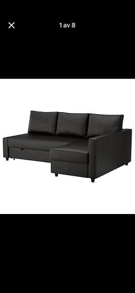 IKEA FRIHETEN bäddsoffa med förvaring – svart
