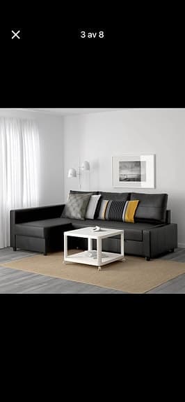 IKEA FRIHETEN bäddsoffa med förvaring – svart