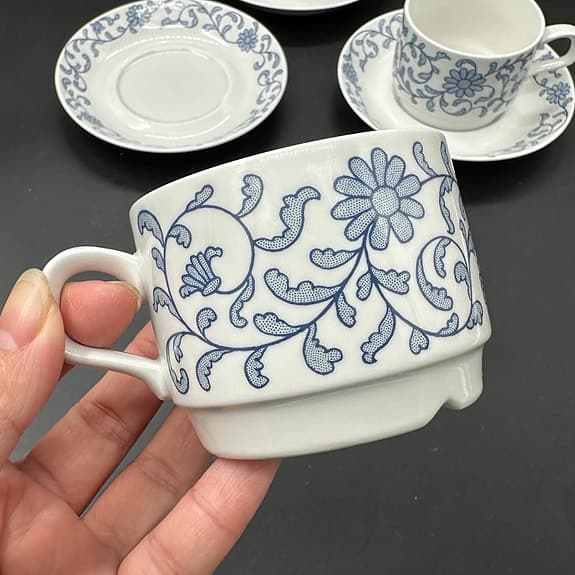 3set Rörstrand Maj kaffekopp med fat - Jacqueline Lynd - Sweden