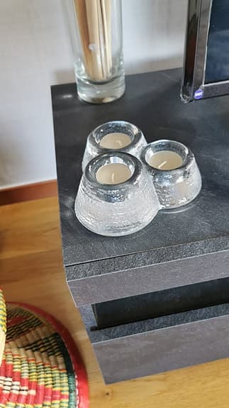 Fin ljusstake i glas från exklusiva märket Humppila