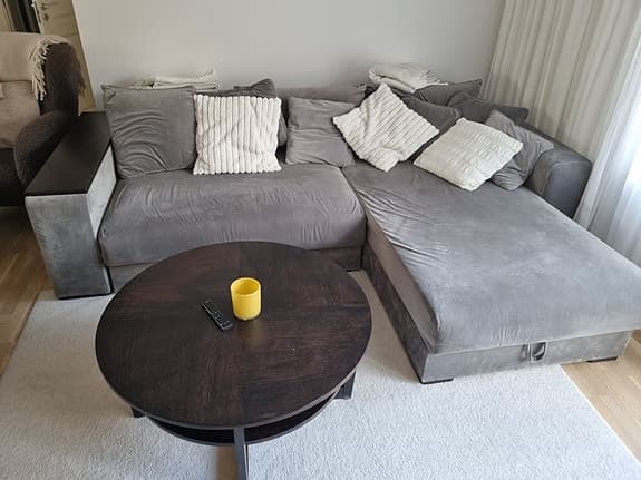 Sweef Björnen bäddsoffa med divan grå