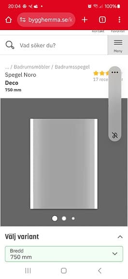 Deco spegel 750 mm
