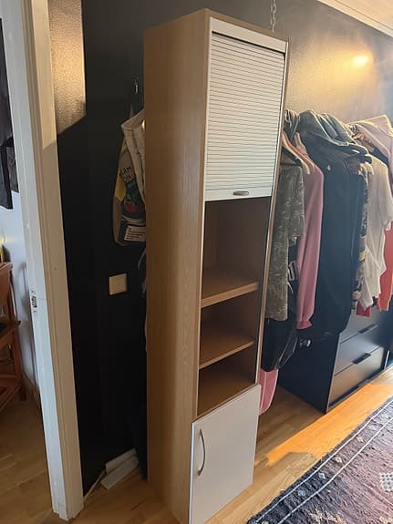 Förvaringsskåp med hyllor och jalusidörr Ballingslöv