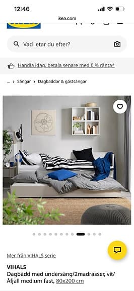 IKEA dagbädd med utdragssäng vit