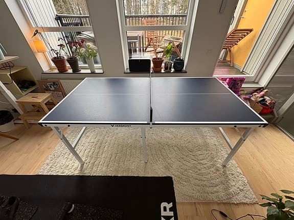 Bordtennisbord midi hopfällbart blått