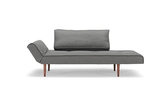Innovation-Zeal sofa bed mörkgrå med ben i valnöt