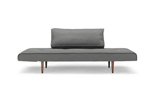Innovation-Zeal sofa bed mörkgrå med ben i valnöt