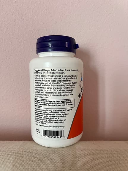 Now SAMe kosttillskott 400 mg 60 tabletter