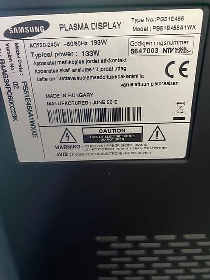 Samsung tv 55"