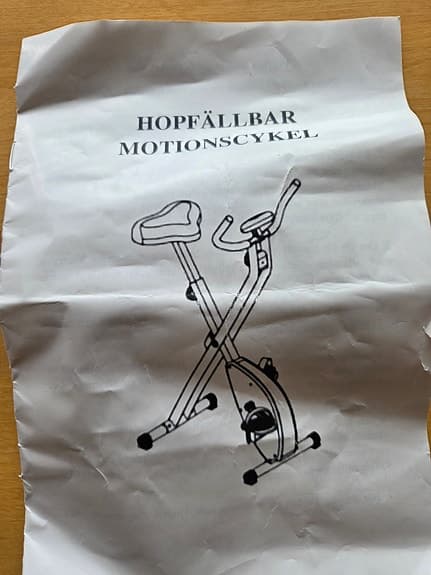 Hopfällbar motionscykel svart/orange