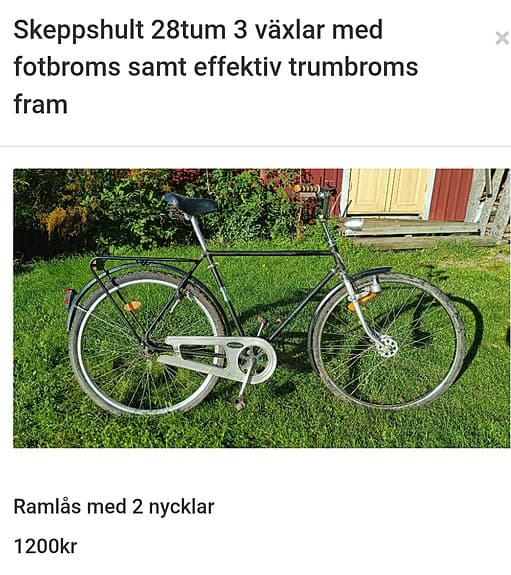 Nyrenoverade cyklar inklusuve hemleverans