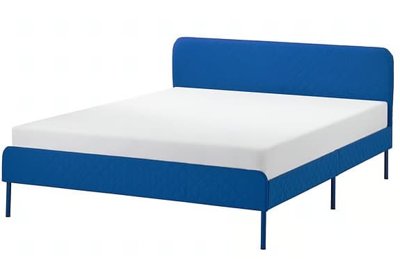 IKEA säng blå stoppad ram 160cm