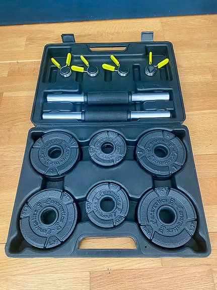 Energetics Weight Training Dumbbell Set hantelset 15 kg svart gjutjärn