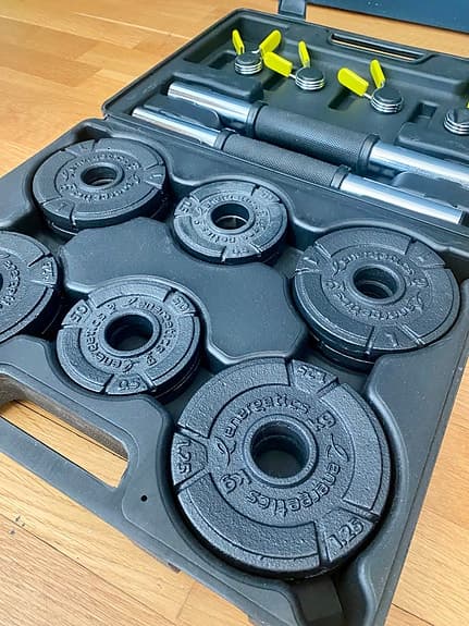 Energetics Weight Training Dumbbell Set hantelset 15 kg svart gjutjärn