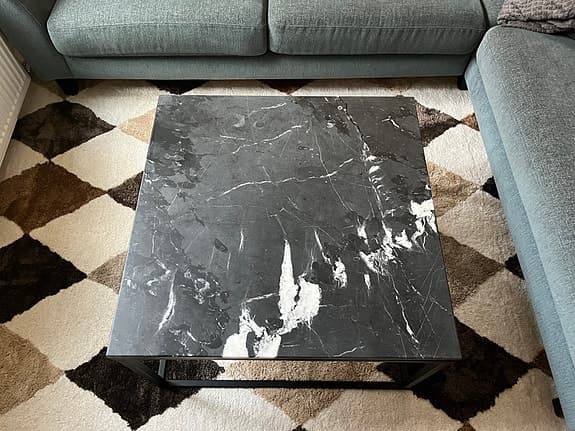 Mio Soffbord Marmor 80x80 cm Svart/Grå