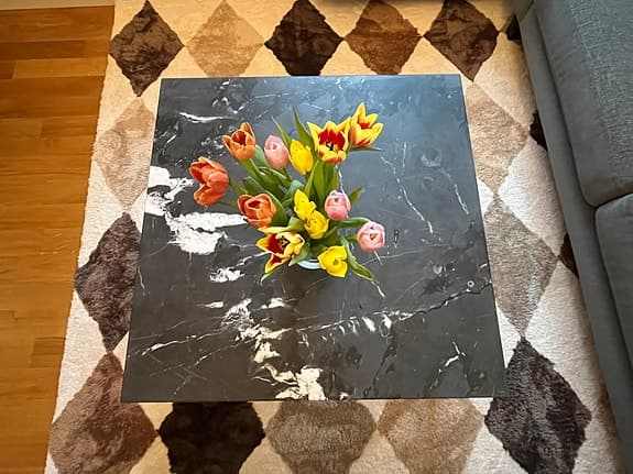 Mio Soffbord Marmor 80x80 cm Svart/Grå