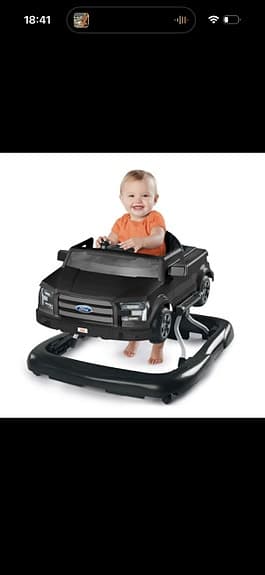 Gåstol bil svart för baby