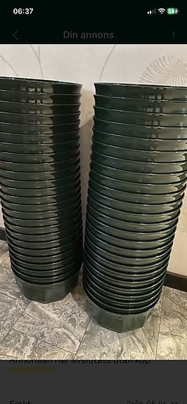 Rosellplast Erna krukor plast mörkgröna