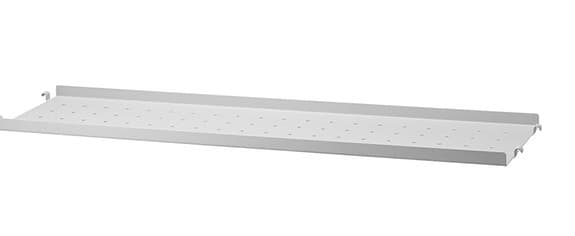 String metallhyllplan grå 78x20 låg kant