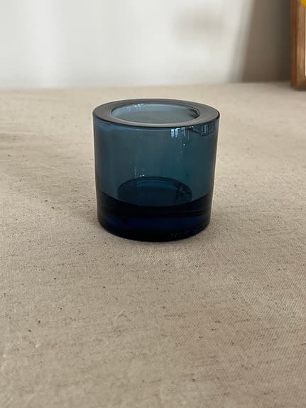 Iittala ljuslyktor glas blå och grå