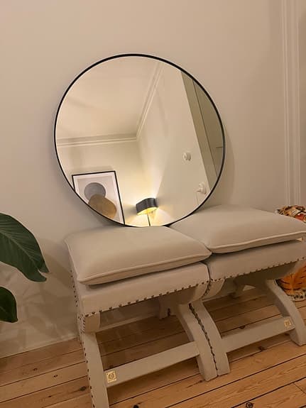 Ikea Lindbyn spegel rund svart