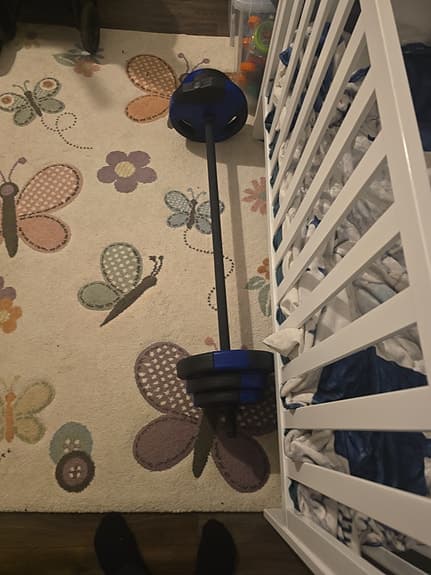 Hantelstång med vikter svart blå