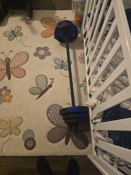 Hantelstång med vikter svart blå