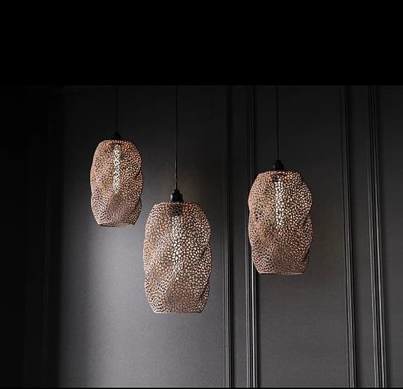 Unik lampskärm för taklampa, 3D-printad i PLA-plast. E27