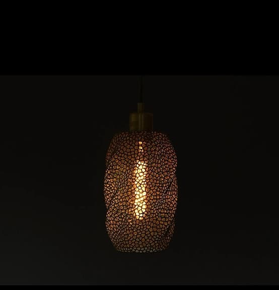Unik lampskärm för taklampa, 3D-printad i PLA-plast. E27