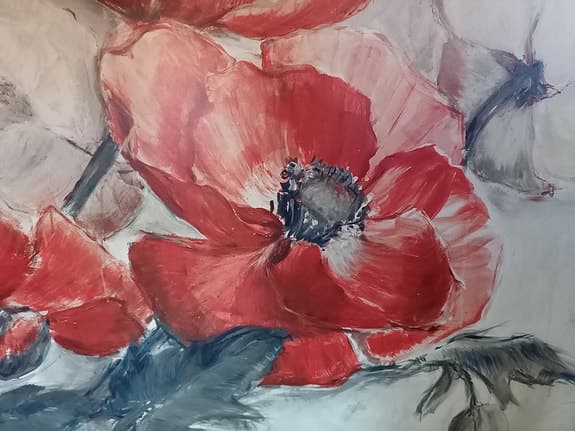 Tavla Vallmo blommotiv röd