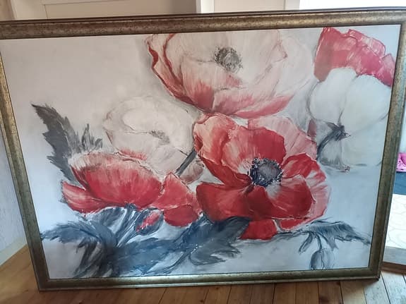 Tavla Vallmo blommotiv röd