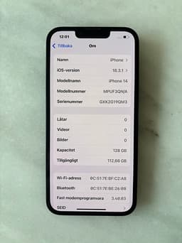 Apple iPhone 14 smartphone 128 GB svart