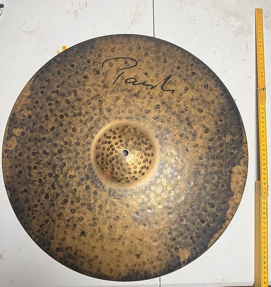 Paiste 21" Signature Dark Energy MK1 & 2002 Ridecymbal 18" brons