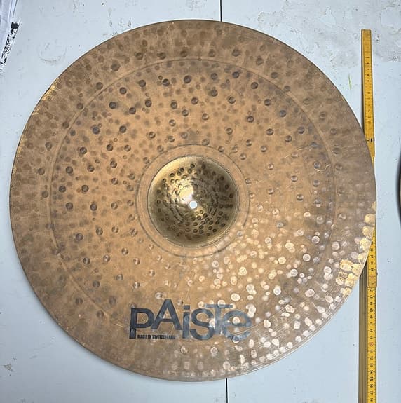 Paiste 21" Signature Dark Energy MK1 & 2002 Ridecymbal 18" brons