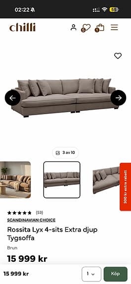 Rossita lyx soffa