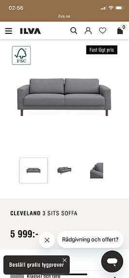 ILVA Cleveland 3-sits soffa