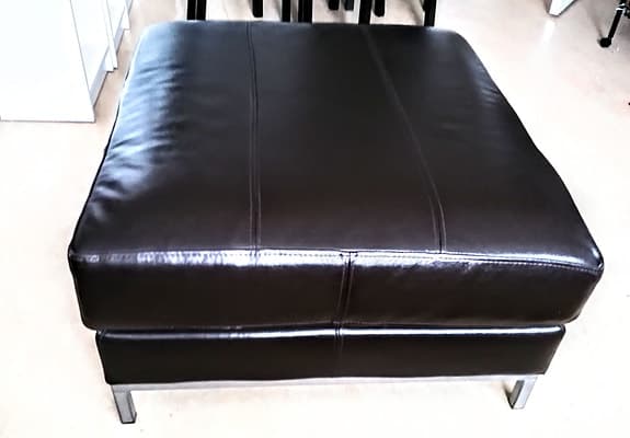 Pall / fotpall mörkt brunn konstläder 96x96 cm