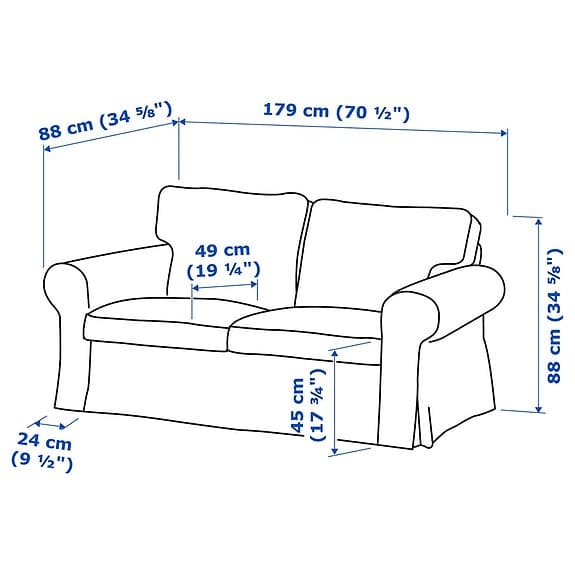 EKTORP IKEA 2 sits soffa VIT
