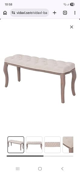 Ny vidaXL bänk (gräddvit)