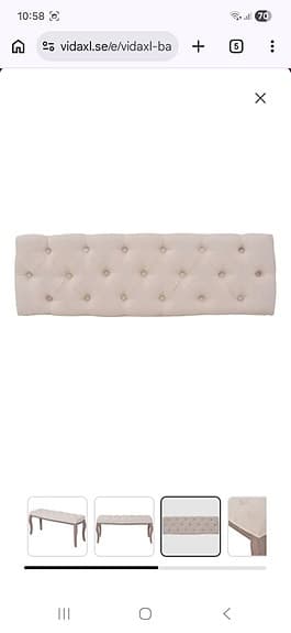 Ny vidaXL bänk (gräddvit)