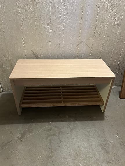 IKEA bänk med skohylla trä