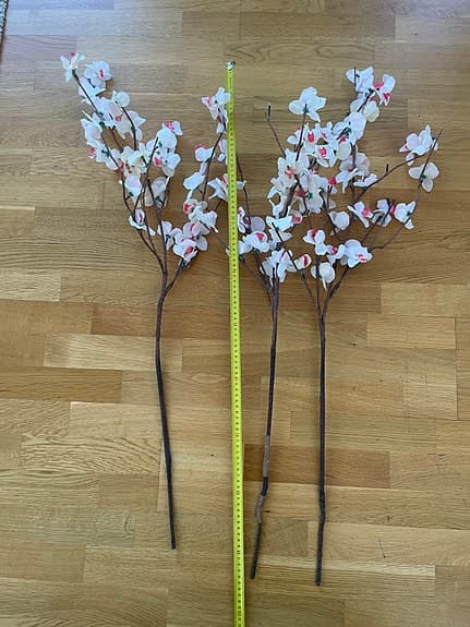 Konstgjorda blomkvistar konstblommor vit/rosa