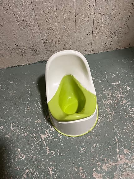 Potta vit grön plast