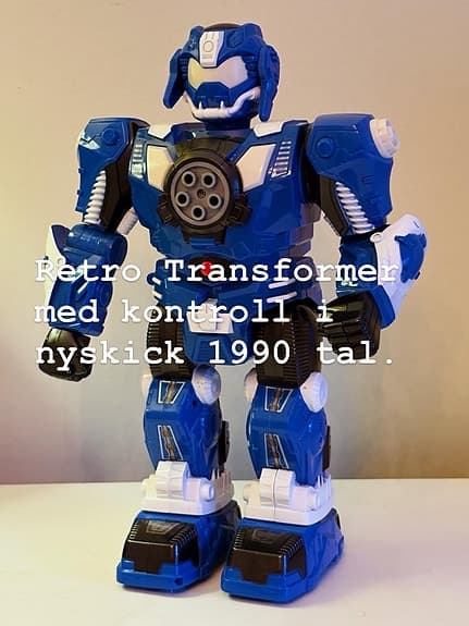 Fjärrstyrd robotleksak blå plast, Transformer.