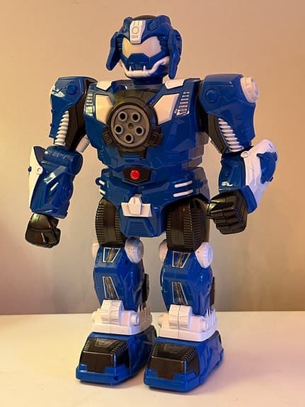 Fjärrstyrd robotleksak blå plast, Transformer.