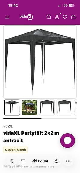 vidaXL paviljong svart