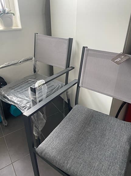 Venture Home utestol grå textil med dynor