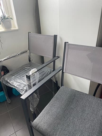 Venture Home utestol grå textil med dynor