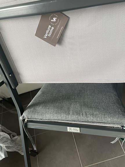 Venture Home utestol grå textil med dynor