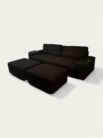 IKEA Kivik Bäddsoffa (Svart) + 2 st Förvaringspallar